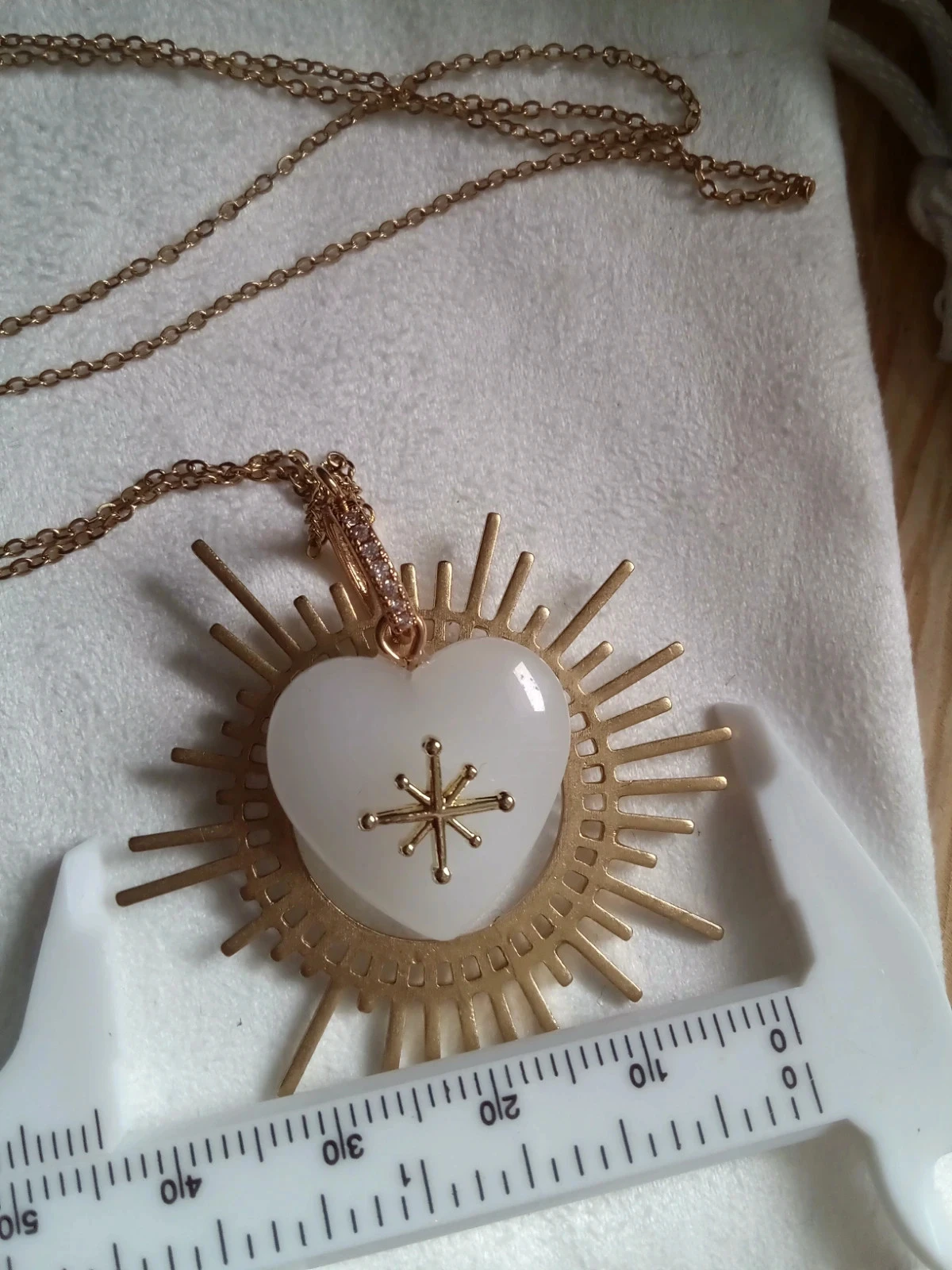 Bohemien zonne- en hartcollier van natuurlijk jade-steen – photo 5